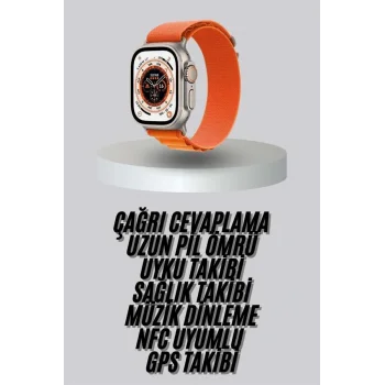 Yeni Nesil Akıllı Saat Uyku ve Sağlık Takibi Titeşimli Sesli Arama Mesaj ve Bildirim Görme