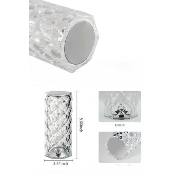 Yeni Nesil Modern Kristal Masa ve Gece Lambası Dokunmatik Renk Değiştirebilen