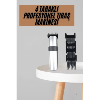 Yeni Nesil Profesyonel Şarjlı Saç Sakal Tıraş Makinesi Ayarlanabilir 4 Taraklı