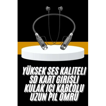 Yeni Nesil Silikonlu Kulak İçi Kablosuz Kesintisiz Bluetooth Kulaklık Kablolu