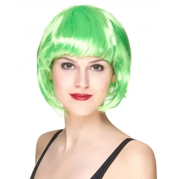 Yeşil Parti Peruğu Kısa Küt Saç (5047)