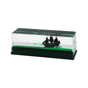 YEŞİL SU   DİKDÖRTGEN MİKA  YÜZEN BATMAYAN GEMİ  DEKORATİF BİBLO AKVARYUM   4.5X14.5X5.3CM (5047)