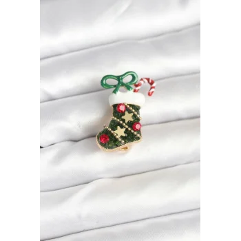 Yılbaşı Çorabı Temalı Broş