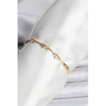 Yıldız Model Gold Renk Pirinç Bileklik