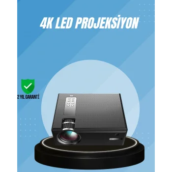 Yüksek Parlaklıkta Projeksiyon Cihazı – 1080p Destekli, Taşınabilir Ev Sineması Sistemi