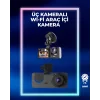 1080p Ön + 720p Arka & İç Kamera – Suya Dayanıklı Araç Güvenlik Kamerası