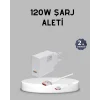 120W Süper Hızlı Şarj Adaptörü – Type-C Kablo Dahil, Yüksek Voltaj Korumalı