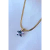 316L Çelik Gold Renk İtalyan Zincir Model Kristal Deniz Yıldız Model Kadın Kolye