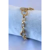 316L Çelik Gold Renk Kalp Figür Zincir Model Kadın Bileklik