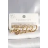 316L Çelik Gold Renk Yıldız Halka Model Kadın Küpe Seti