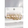 316L Çelik Gold Renk Yıldız Halka Model Kadın Küpe Seti