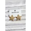 316L Çelik Gold Renk Yıldız Model Kadın Küpe