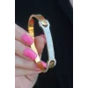 316L Çelik Gold Renk Zirkon Taşlı Kadın Kelepçe