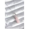 316L Çelik Gümüş Renk Pembe Taşlı Kadın Kolye