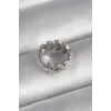 316L Çelik Gümüş Renk Zirkon Taşlı Yaprak Model Tragus Piercing
