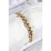 316L Çelik Halat Zincir Model Gold Renk Kadın Bileklik
