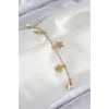 316L Çelik Sıralı Yıldız Model Gold Renk Kadın Bileklik