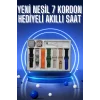 Akıllı Saat 7 Kordon Hediyeli Takvim Alarm Nabız Ölçer Bildirim Görme Sesli Görüşme