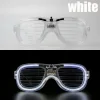Beyaz Led Işıklı Parti Gözlüğü - Neon Glow Şerit Gözlük 3 Modlu (5047)