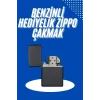 Doldurulabilir Siyah Benzinli Çakmak Metalik