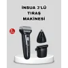 İnsua 3’lü Tıraş Makinesi – 3 Farklı Kesim Başlığı, Güçlü Motor, 60 Dakika Kullanım