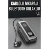 Kablolu Bluetooth Kulaklık Kulak İçi Stereo Mikrofonlu Dijital Göstergeli