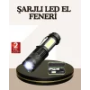 Küçük Boy Şarjlı LED El Feneri Taşınabilir Klipsli