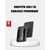 Manyetik Powerbank 15W Wireless Hızlı Şarj LED Ekranlı