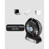 Mini USB Fan – Şarj Edilebilir, Işıklı, 3 Kademe, Taşınabilir Masaüstü Vantilatör