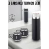 Paslanmaz Çelik 3’lü Termos Seti Vakumlu ve 8 Saat Isı Koruma