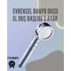 Paslanmaz Çelik Çok Fonksiyonlu El Duş Başlığı – 3 Modlu Püskürtme Seçeneği