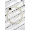 Pirinç Charm Zirkon Taşlı Yonca Model Gold Renk Kadın Bileklik