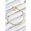 Pirinç Charm Zirkon Taşlı Yonca Model Gold Renk Kadın Bileklik
