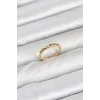 Pirinç Gold Renk Renkli Zirkon Taşlı Kadın Yüzük