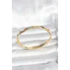 Pirinç Gold Renk Zirkon Taşlı Kelepçe Bileklik