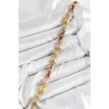 Pirinç Karışık Zirkon Taşlı Baget Model Gold Renk VIP Seri Kadın Bileklik