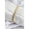 Pirinç VIP Seri Gold Renk Oval Sıralı Kadın Bileklik