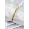 Pirinç VIP Seri Gold Renk Zirkon Taşlı Arpa Model Kadın Bileklik