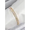 Pirinç Zirkon Taşlı Su Yolu Model Gold Renk Kadın Bileklik
