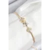 Pirinç Zirkon Taşlı Yıldız Model Gold Renk Kadın Bileklik