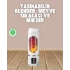 Şarjlı Blender – 12 lı, 450 ml Kapasiteli, Taşınabilir Tip-C Mikser