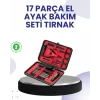 Taşınabilir Deri Kutulu 17 Parça Manikür Seti