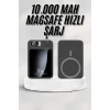 Taşınabilir Şarj Magsafe Powerbank 10.000 mAh Hızlı Şarj Led Göstergeli Kablosuz