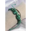 Yeşil Renk Deri İpli Erkek Bileklik
