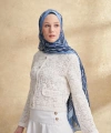 İTHAL VUAL ARMANDA DESEN ŞAL - İNDİGO