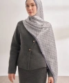 İTHAL VUAL MONOGRAM DESEN ŞAL - GÜMÜŞ