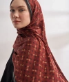 İTHAL VUAL MONOGRAM DESEN ŞAL - SİYAH - BORDO