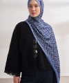 İTHAL VUAL MONOGRAM DESEN ŞAL - İNDİGO