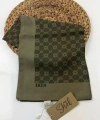 Koyu Haki 100X100 Elegance Monogram Eşarp