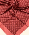 Bordo  100X100 Elegance Monogram Eşarp